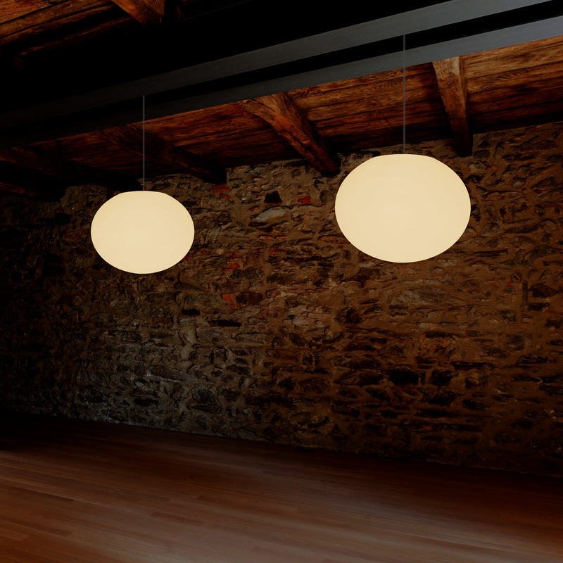 Dekorative E27 Hängelampe Deckenleuchte, 3D Ovale Ellipse LED Lampe, 27cm Kugel Ball