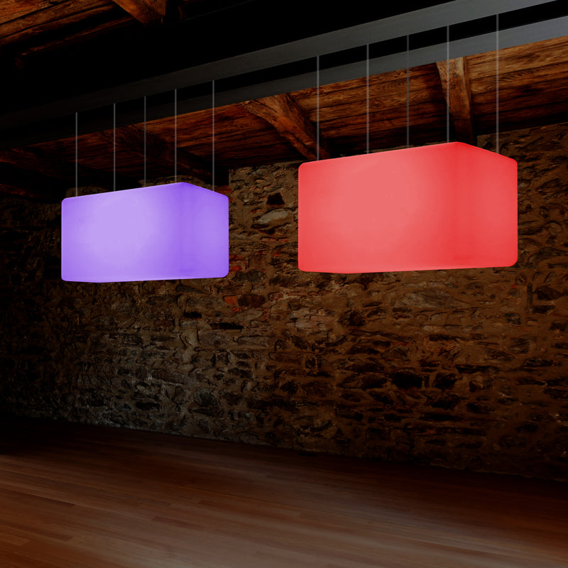 Einzigartige Pendelleuchte, gerade LED Insel Hängelampe, 55 x 35 cm, E27, RGB mit Fernbedienung