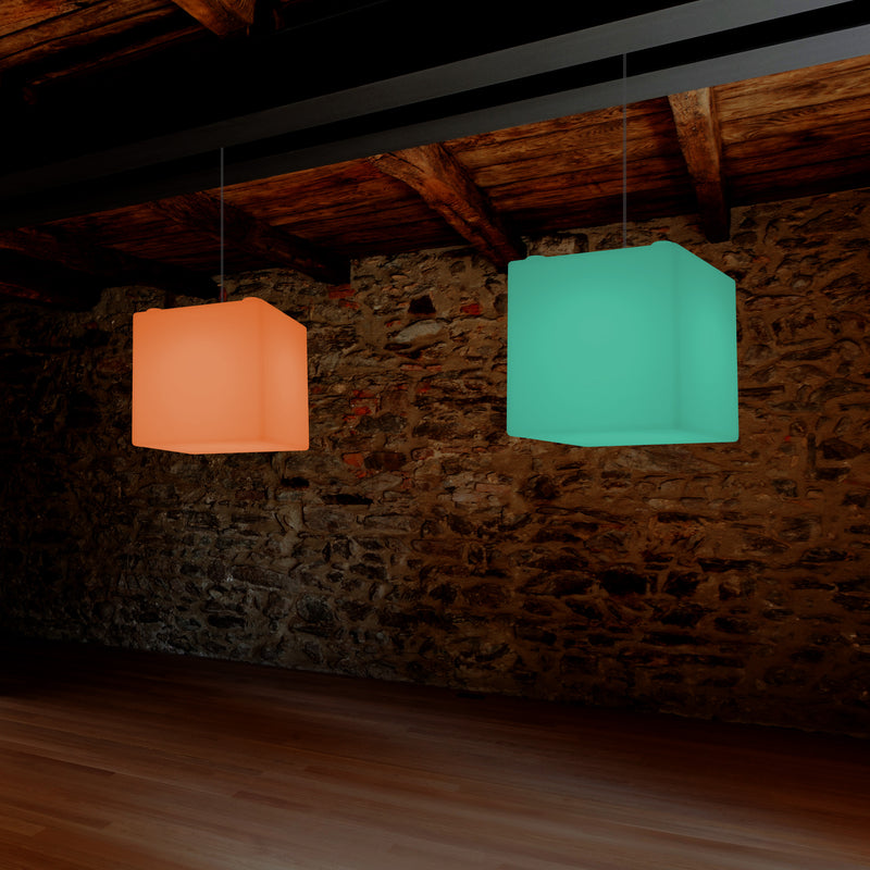 LED Würfel Pendelleuchte, farbveränderliche SMD RGB Hängeleuchte, 300 mm, Ambient Light