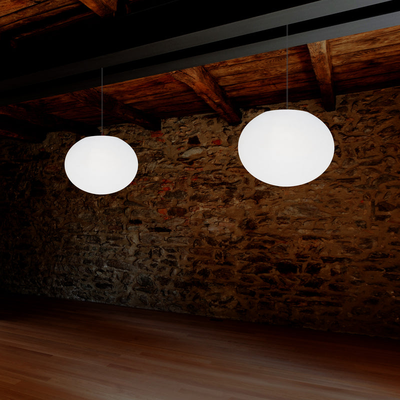 Designer LED Hängelampe Pendelleuchte, 3D Ellipse Ovale E27 Deckenlampe, 27cm flache Kugel