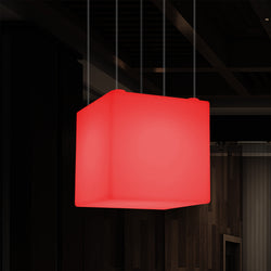 Würfel Lampe LED Pendelleuchte, Zeitgenössische Hängelampe, 40cm, E27, mit Farbwechsel