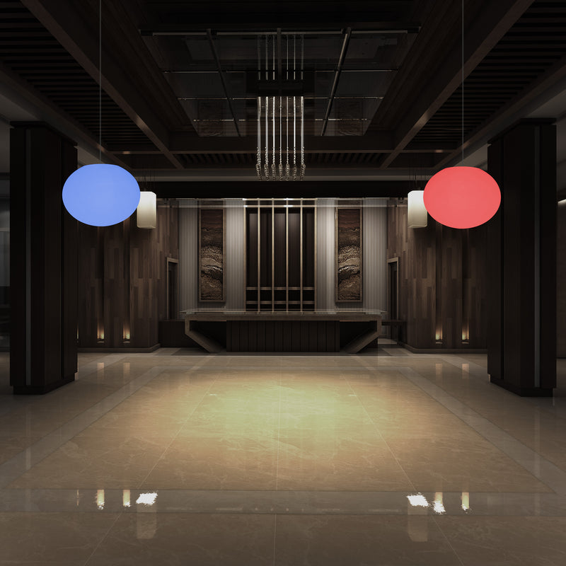 Ellipse Kieselstein Pendelleuchte, Designer ovale RGB Hängeleuchte, 27 cm, LED Ambiente Leuchte