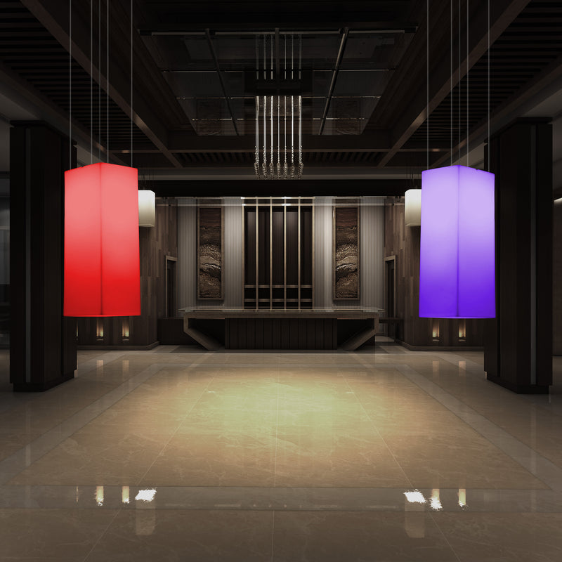 Lineare LED Hängeleuchte, mehrfarbige moderne RGB Hängelampe, 80 x 30 cm, Atmosphärenlampe