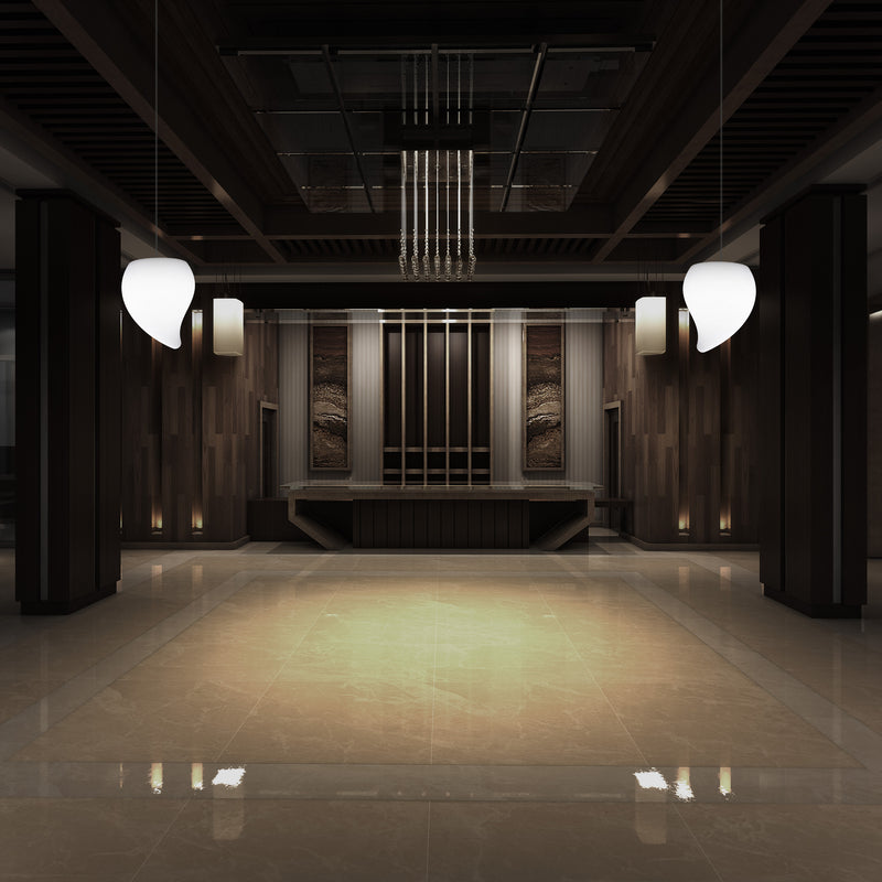 Designer LED Pendelleuchte, einzigartige Tränenform, besondere E27 Hängeleuchte, weiß