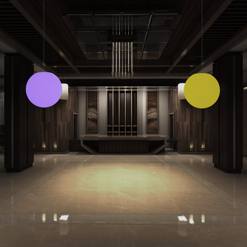LED Hängelampe Kugelleuchte, mehrfarbige RGB Globus Pendelleuchte, 400 mm, Stimmungslicht Ball