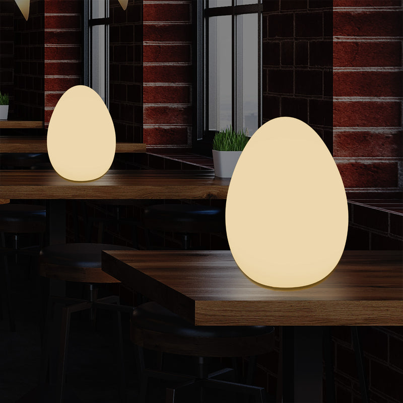 LED Tischlampe für Schlafzimmer mit warmweißer E27 Glühbirne, moderne 37 cm Eier Lampe Schlummerlicht