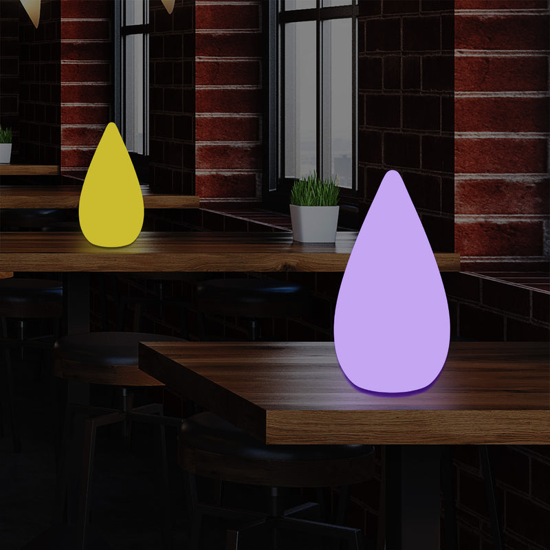 Einzigartige farbveränderliche LED Wassertropfen Lampe, dimmbare RGB Tisch Stehleuchte, 37 cm hoch