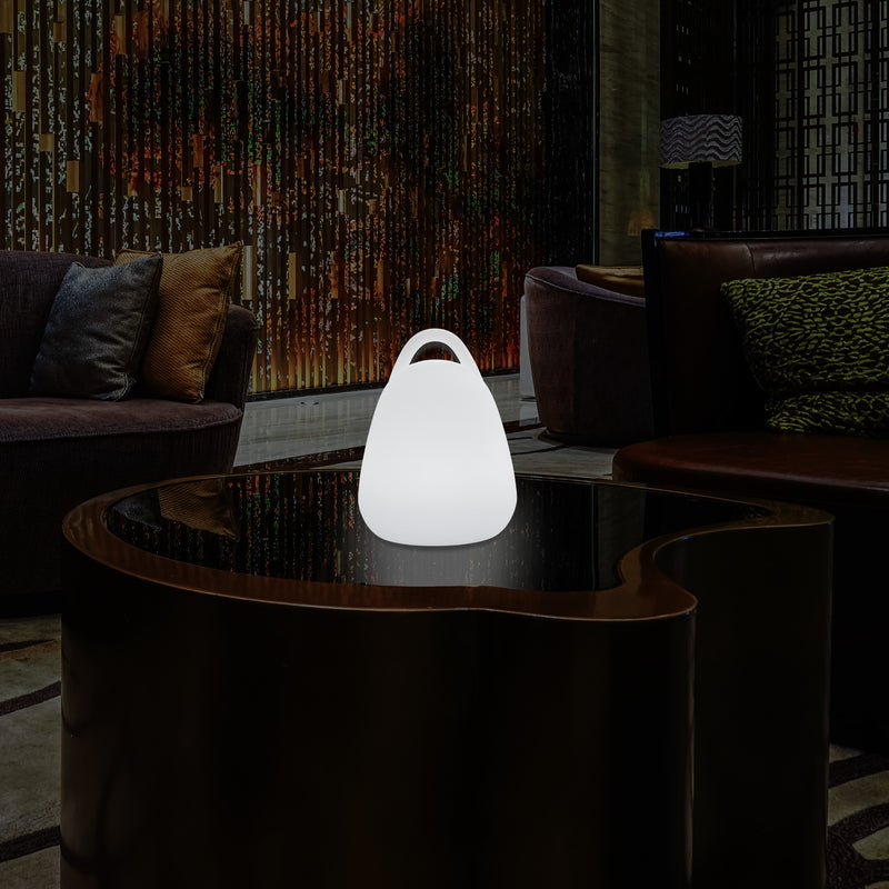 LED Laterne, dekorative Tischleuchte für das Wohnzimmer Lampe mit weißer E27 Glühbirne, 23 cm