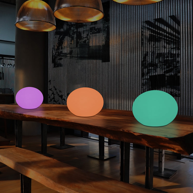 Designer LED RGB Tischlicht, einzigartiges farbwechselndes 3D Stimmungslicht mit ovaler Ellipse