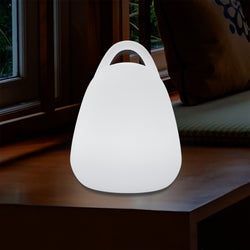 LED Laterne, dekorative Tischleuchte für das Wohnzimmer Lampe mit weißer E27 Glühbirne, 23 cm