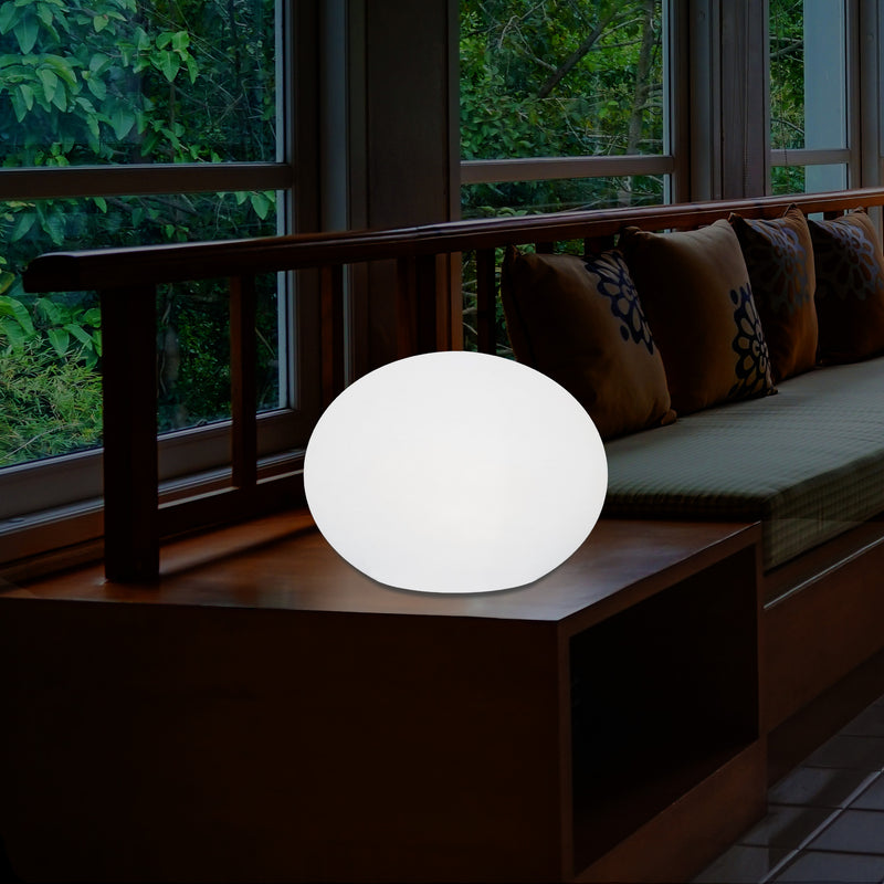 Dekorative LED Tischlampe E27 dimmbare, 3D Oval Ellipse Wohnzimmerleuchte, 27 cm, weißes Licht