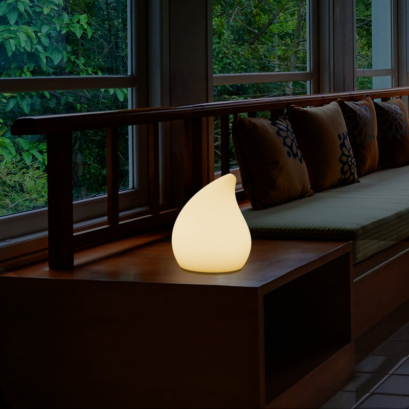 Designer LED Nachttischlampe für Schlafzimmer, 20 cm hoch Einzigartige E27 Tropfenleuchte, warmweiß