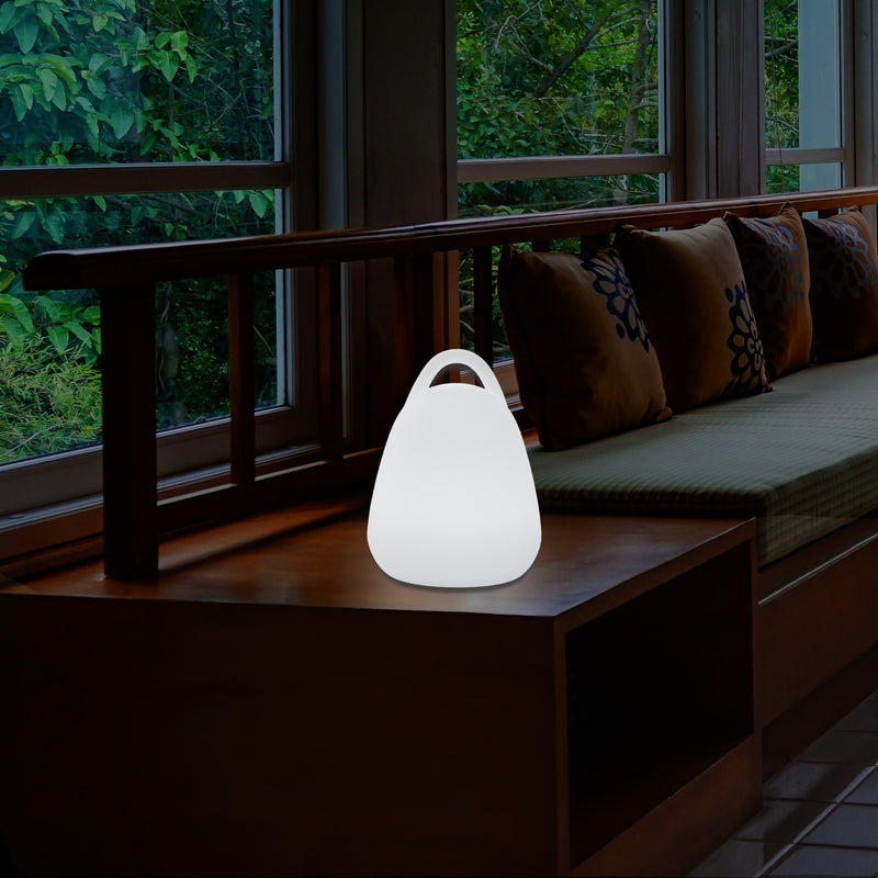 LED Laterne, dekorative Tischleuchte für das Wohnzimmer Lampe mit weißer E27 Glühbirne, 23 cm