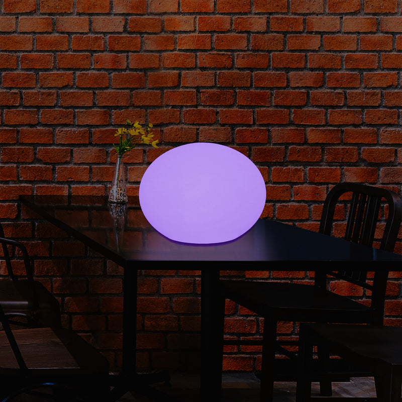 Designer LED RGB Tischlicht, einzigartiges farbwechselndes 3D Stimmungslicht mit ovaler Ellipse