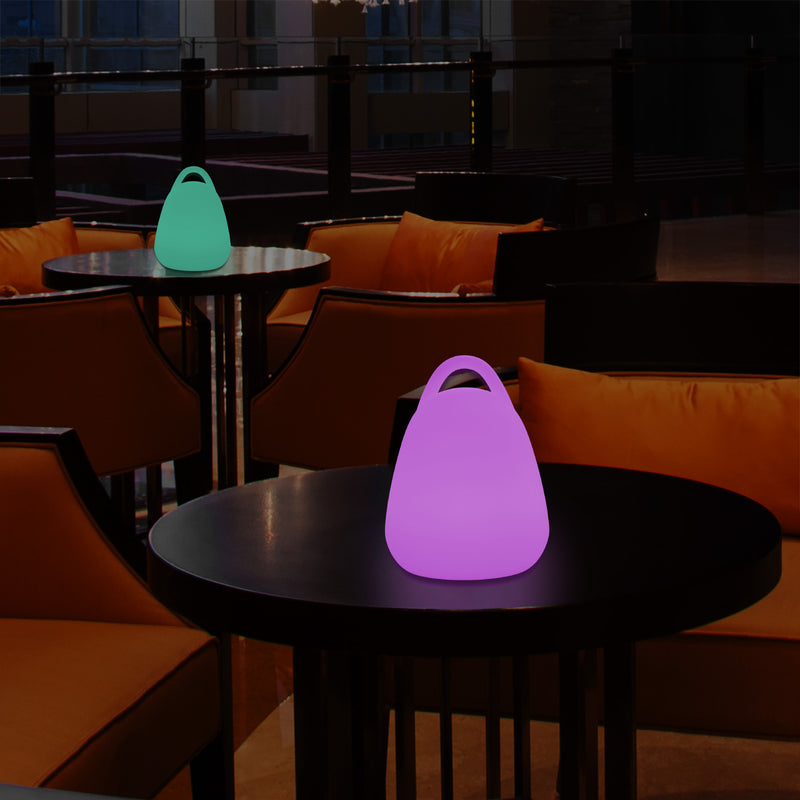 Dimmbare LED Laterne Tischlampe mit Farbwechsel, RGB Stimmungslicht mit Fernbedienung