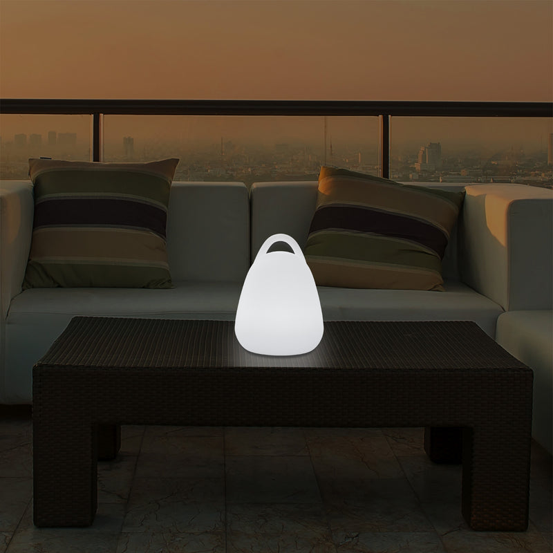 LED Laterne, dekorative Tischleuchte für das Wohnzimmer Lampe mit weißer E27 Glühbirne, 23 cm