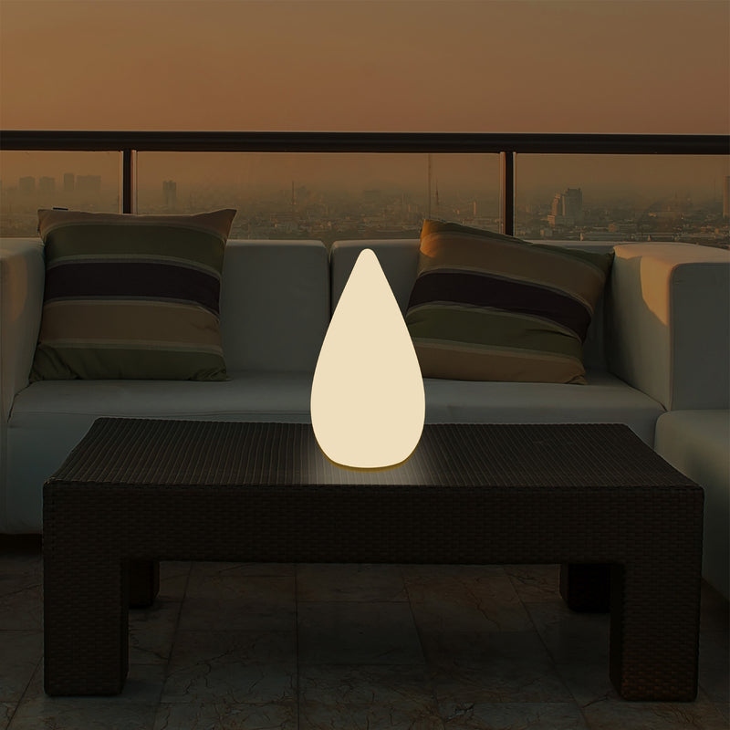37 cm Designer LED Stehleuchte, E27 Wassertropfen Tischlampe für Schlafzimmer, warmweißes Licht