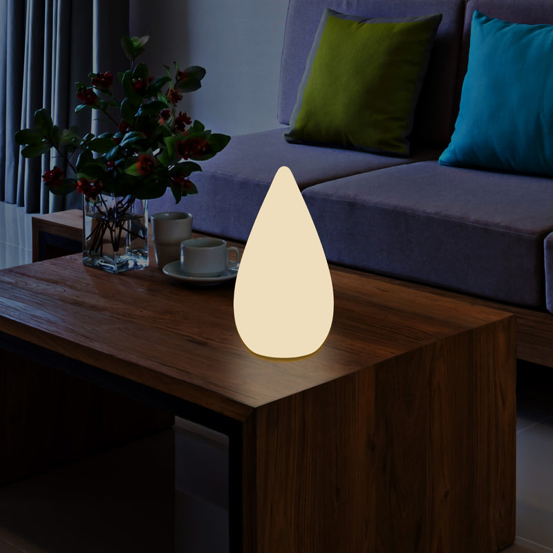 37 cm Designer LED Stehleuchte, E27 Wassertropfen Tischlampe für Schlafzimmer, warmweißes Licht