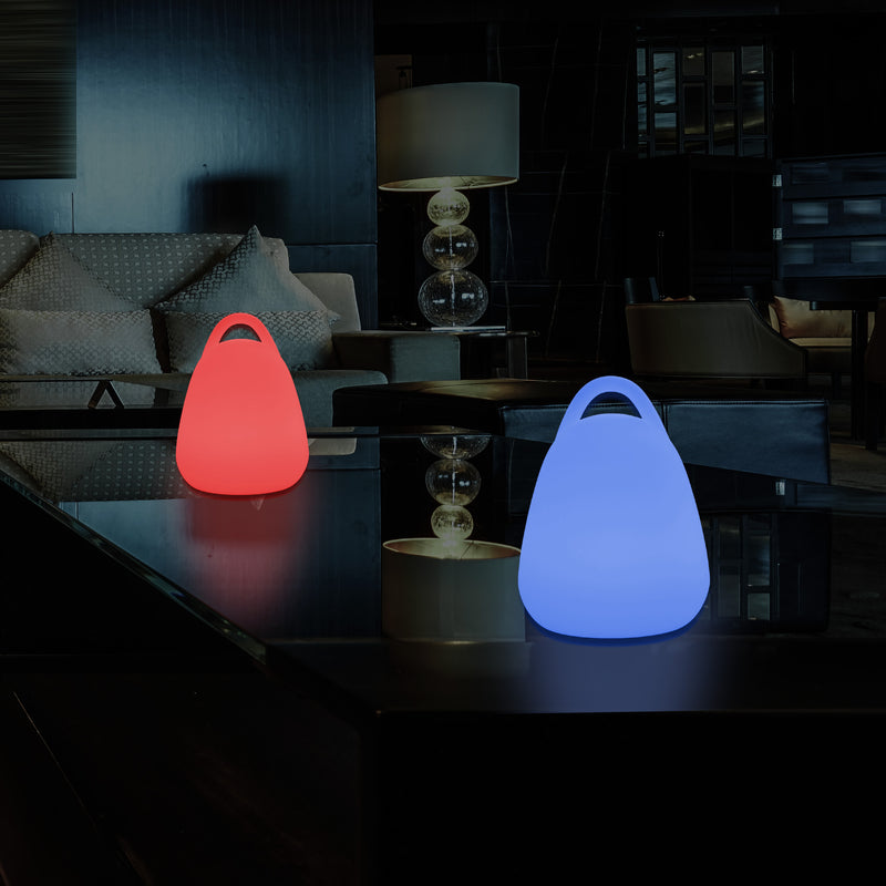 Dimmbare LED Laterne Tischlampe mit Farbwechsel, RGB Stimmungslicht mit Fernbedienung