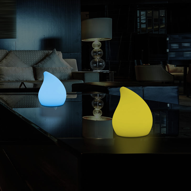 Dimmbare dekorative LED Tischleuchte, farbwechselndes Tropfenlicht mit Fernbedienung, 20 cm