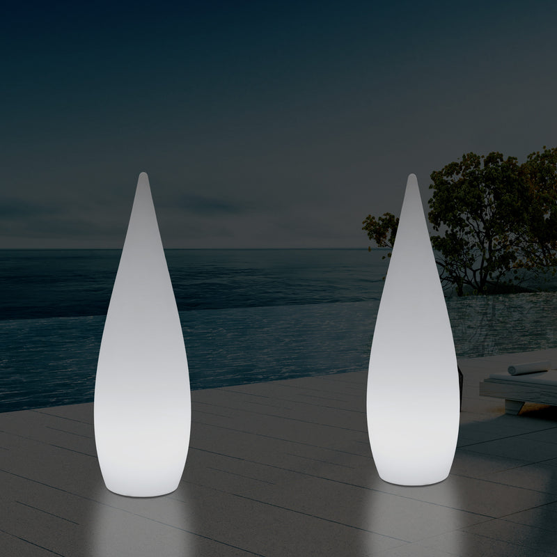 150 cm große Designer LED Stehleuchte, 1,5 m kabelloses Wassertropfen Licht mit Farbwechsel