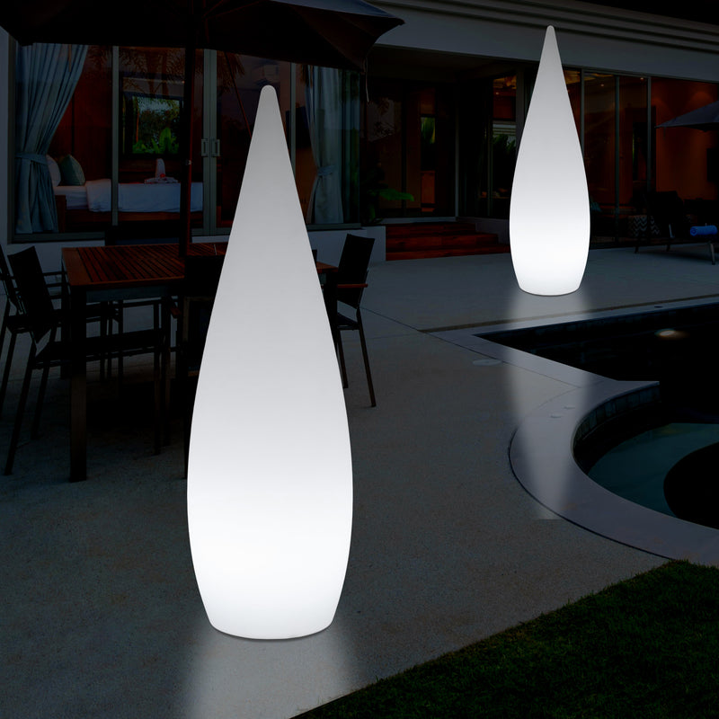 150 cm große Designer LED Stehleuchte, 1,5 m kabelloses Wassertropfen Licht mit Farbwechsel