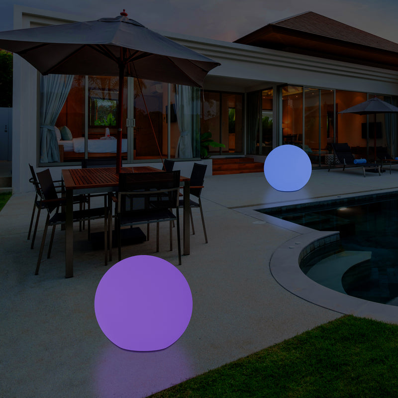 LED Outdoor Garten Terrassenleuchte für Außenbereich, Netzbetrieb 30 cm dimmbare RGB Kugellampe, 5 V