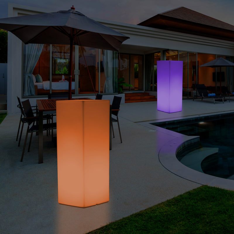 LED Säule Sockel Stehleuchte, kabellose Garten  & Terrassenbeleuchtung, 110 x 30 cm