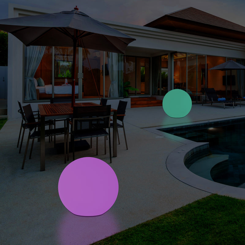 Outdoor Garten Ball Stehleuchte, netzbetriebene dimmbare RGB Terrassenbeleuchtung, 40cm 400 mm