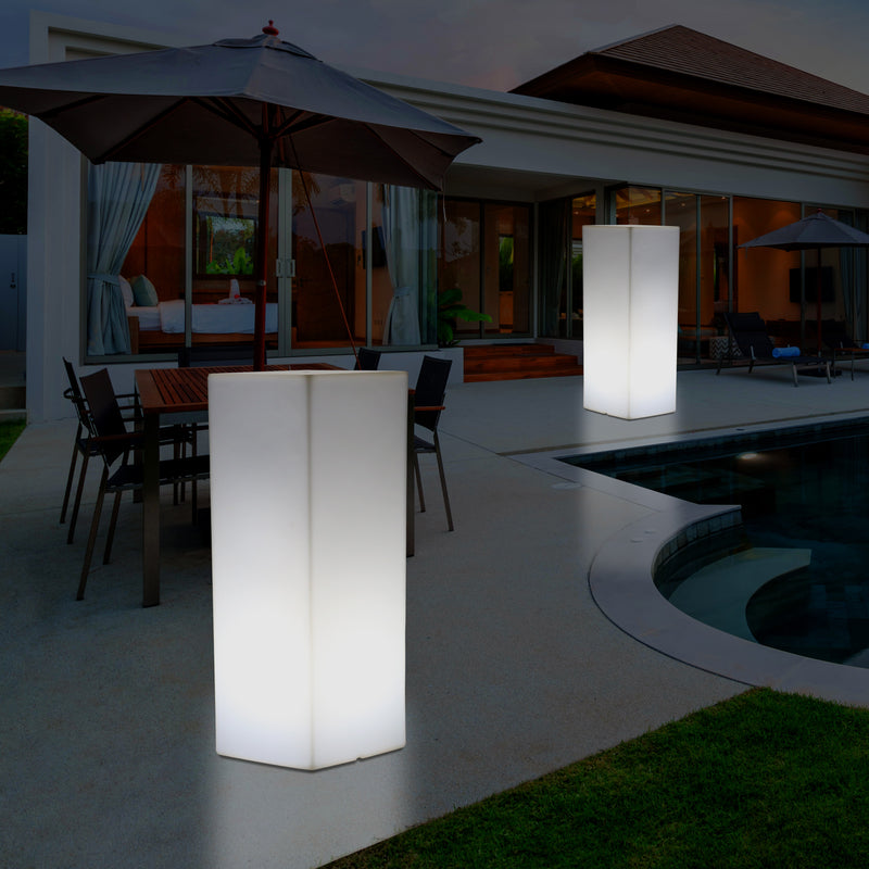 LED Säule Sockel Stehleuchte, kabellose Garten  & Terrassenbeleuchtung, 110 x 30 cm