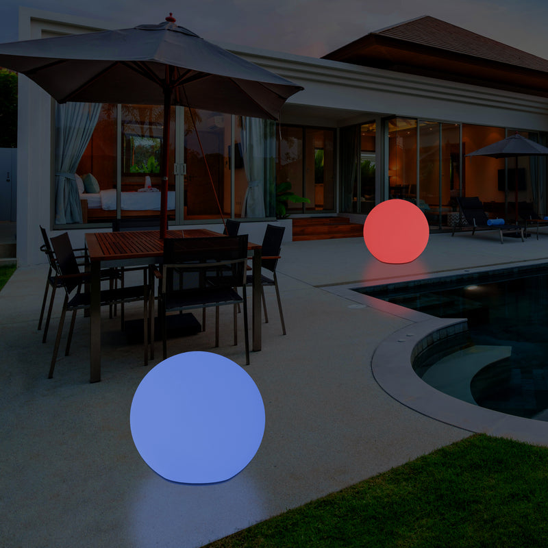 LED Outdoor Garten Terrassenleuchte für Außenbereich, Netzbetrieb 30 cm dimmbare RGB Kugellampe, 5 V