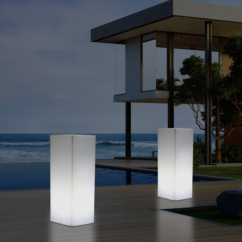 LED Säule Sockel Stehleuchte, kabellose Garten  & Terrassenbeleuchtung, 110 x 30 cm
