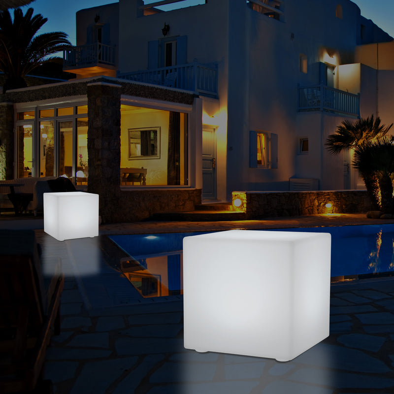 5V Terrassen Stehlampe Netzversorgung Garten Outdoor 60cm RGB Würfel Leucht Hocker Sitzmöbel Tisch