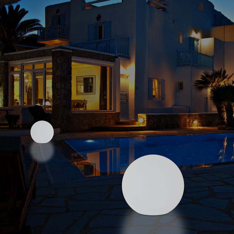 LED Outdoor Garten Terrassenleuchte für Außenbereich, Netzbetrieb 30 cm dimmbare RGB Kugellampe, 5 V