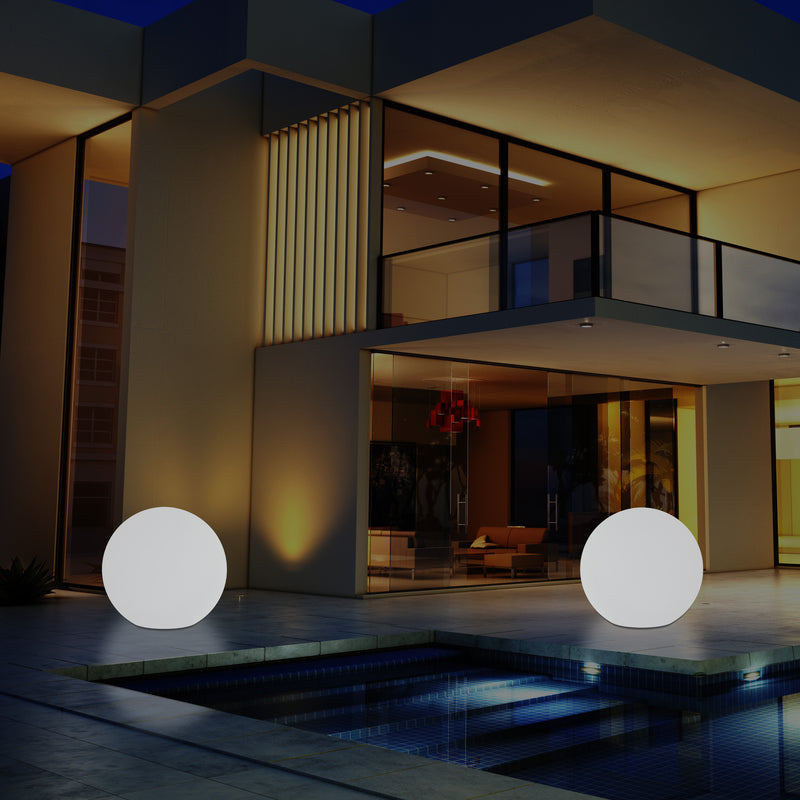 LED Outdoor Garten Terrassenleuchte für Außenbereich, Netzbetrieb 30 cm dimmbare RGB Kugellampe, 5 V