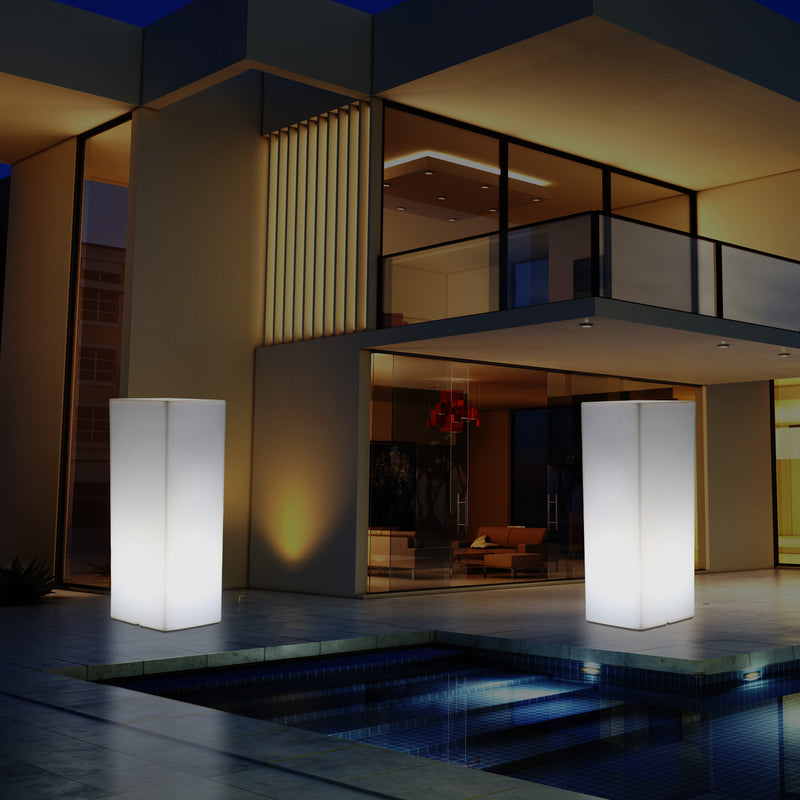 Lampe Garten Terrasse 80 cm netzbetriebene LED Leuchte Säule Sockel für Outdoor Außenbeleuchtung