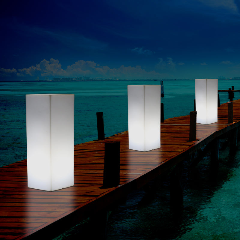 Lampe Garten Terrasse 80 cm netzbetriebene LED Leuchte Säule Sockel für Outdoor Außenbeleuchtung