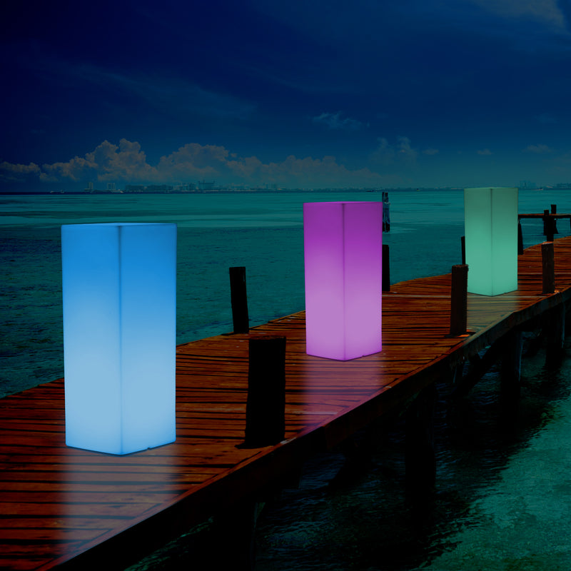 Lampe Garten Terrasse 80 cm netzbetriebene LED Leuchte Säule Sockel für Outdoor Außenbeleuchtung