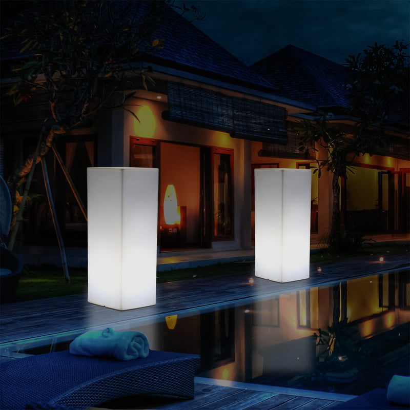 Lampe Garten Terrasse 80 cm netzbetriebene LED Leuchte Säule Sockel für Outdoor Außenbeleuchtung