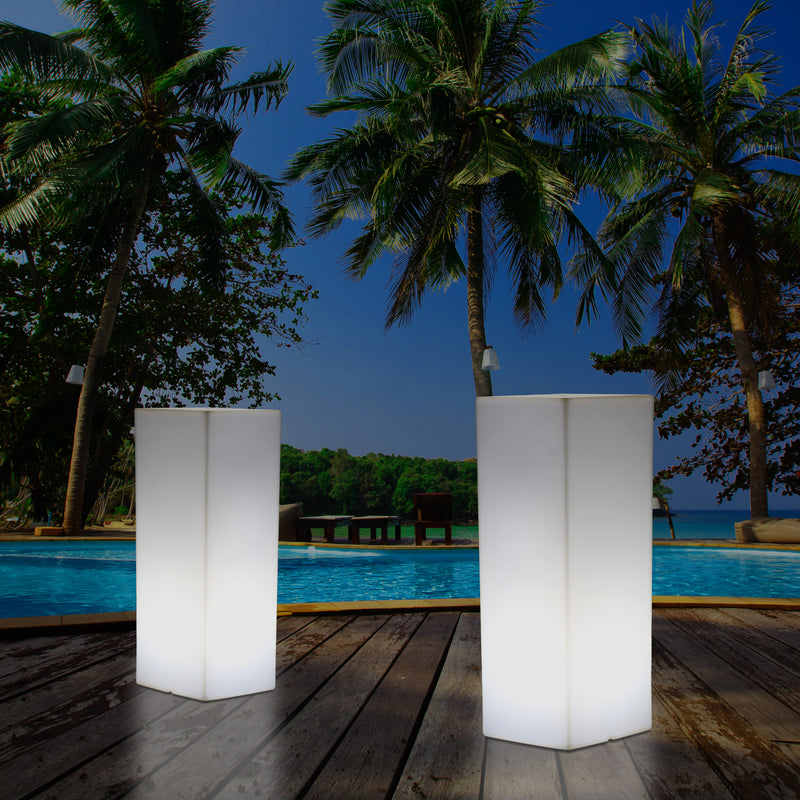Lampe Garten Terrasse 80 cm netzbetriebene LED Leuchte Säule Sockel für Outdoor Außenbeleuchtung