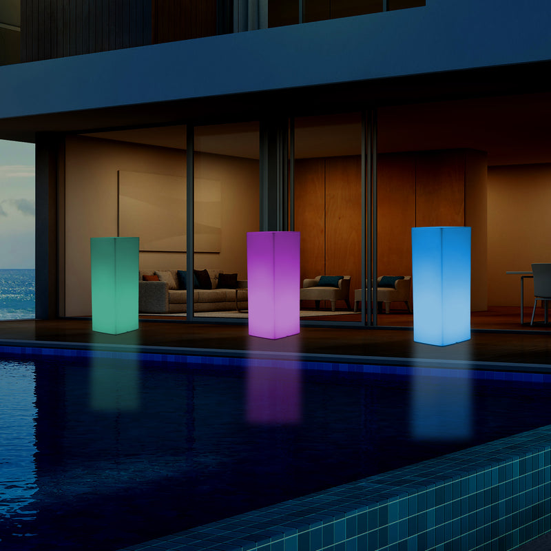 LED Säule Sockel Stehleuchte für den Garten, netzbetriebener 5V Poller, Outdoor Lampe 110 x 30 cm