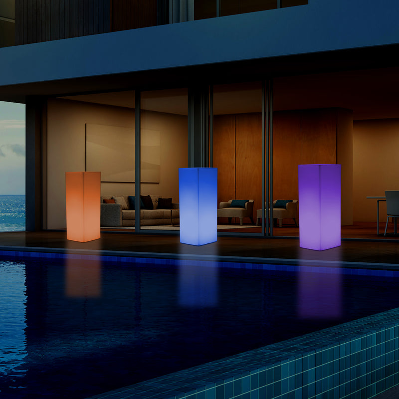 Lampe Garten Terrasse 80 cm netzbetriebene LED Leuchte Säule Sockel für Outdoor Außenbeleuchtung