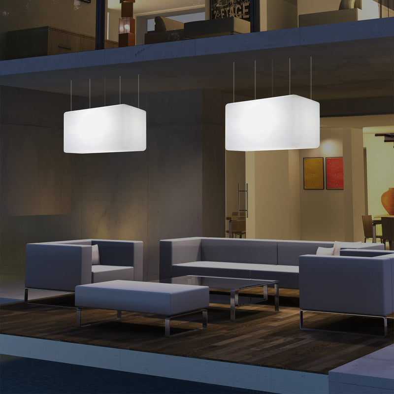 Netzbetriebene Garten Pendelleuchte für Außenbereich 55 x 35 cm lineare LED Insel Hängelampe, RGB