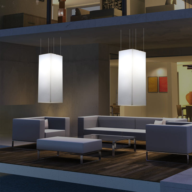 Netzbetriebene Veranda Leuchte Außen Deckenleuchte, 110 x 30 cm LED Säule Pendelleuchte, RGB Licht