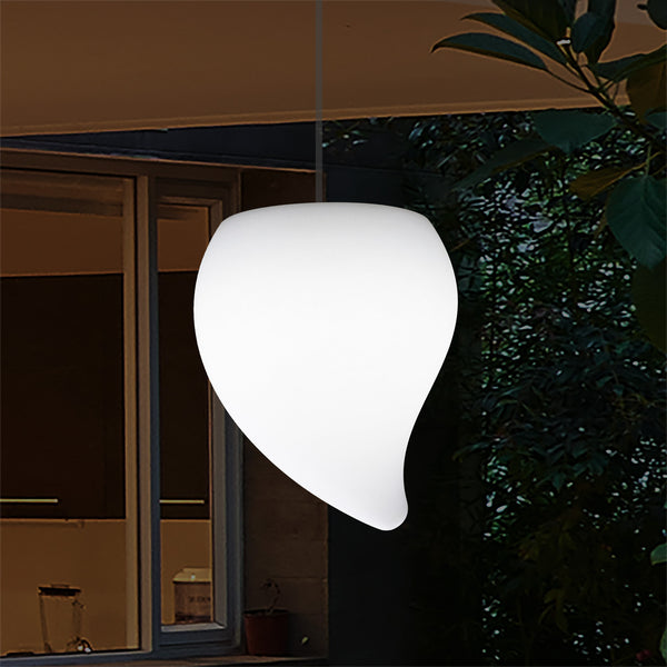 Balkon LED Pendelleuchte für Außenbereich, Netzbetrieb, 20 cm, mehrfarbig, Tropfen Form Hängeleuchte