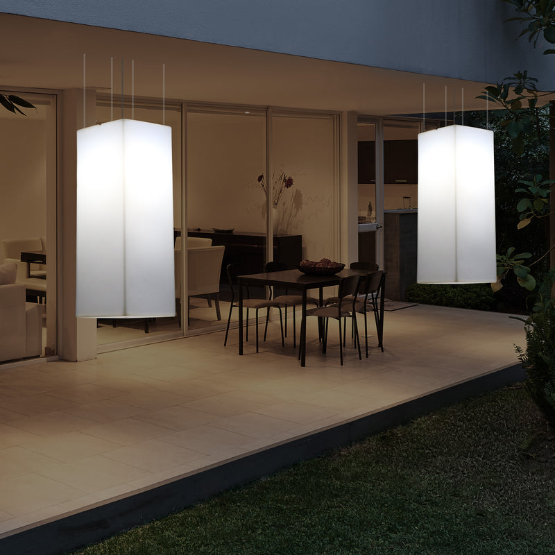Netzbetriebene Veranda Leuchte Außen Deckenleuchte, 110 x 30 cm LED Säule Pendelleuchte, RGB Licht