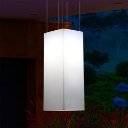 Garten Veranda Terrasse LED Hängelampe netzbetriebene 80 x 30 cm rechteckige Pendelleuchte RGB Licht