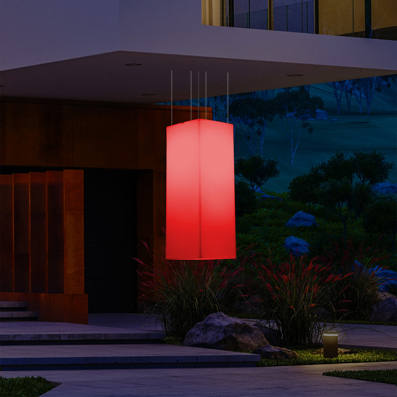 Garten Veranda Terrasse LED Hängelampe netzbetriebene 80 x 30 cm rechteckige Pendelleuchte RGB Licht