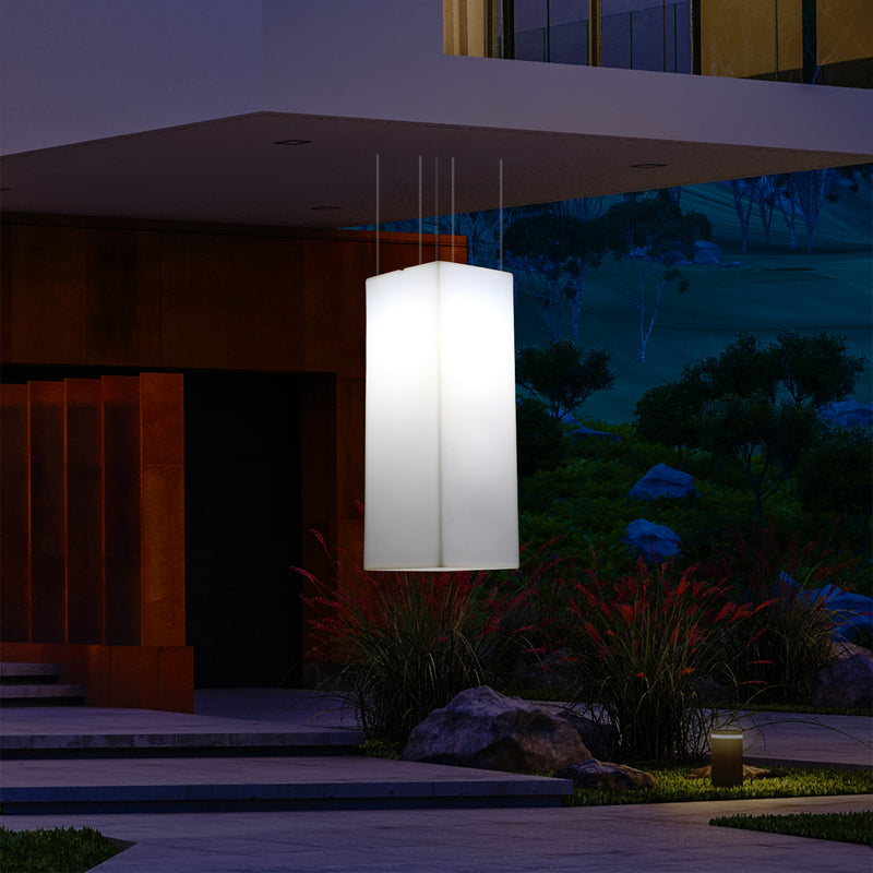 Netzbetriebene Veranda Leuchte Außen Deckenleuchte, 110 x 30 cm LED Säule Pendelleuchte, RGB Licht
