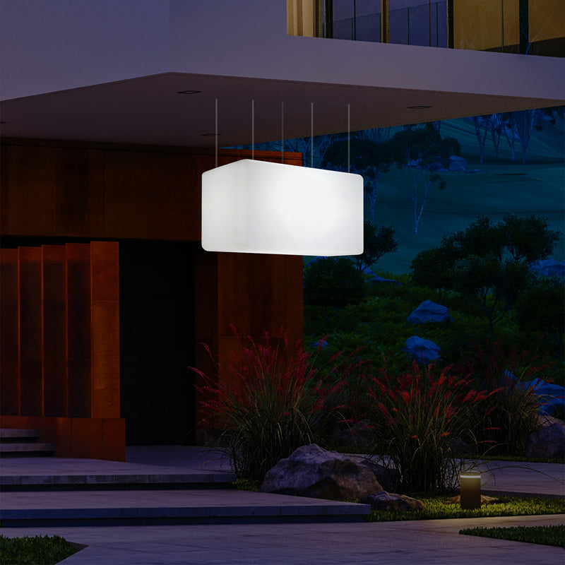 Netzbetriebene Garten Pendelleuchte für Außenbereich 55 x 35 cm lineare LED Insel Hängelampe, RGB